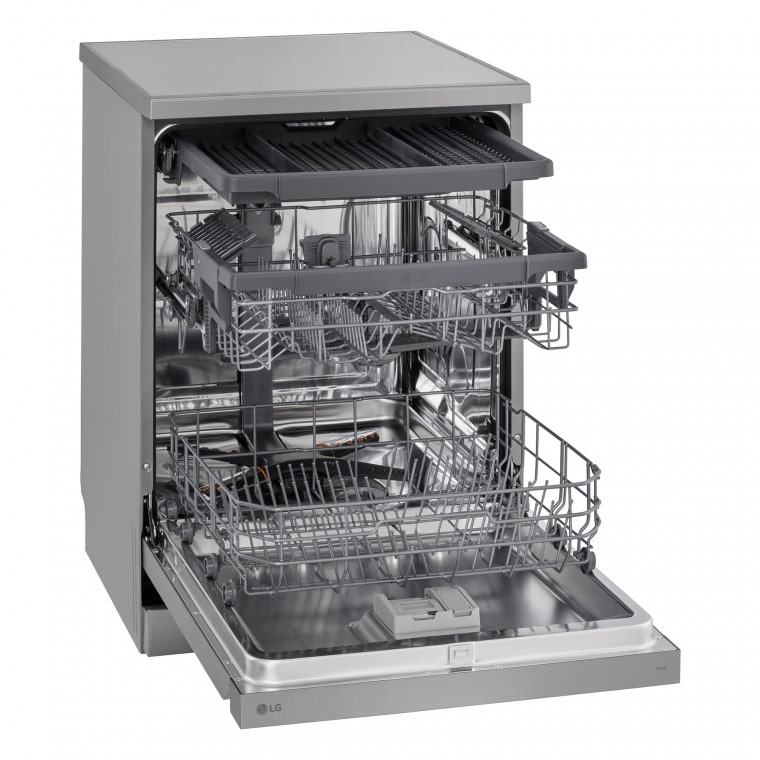 LG Lavavajillas LG QuadWash™, Inox Antihuellas, Tercera bandeja cubiertos, clasificación D, DF243FV.APYQEES